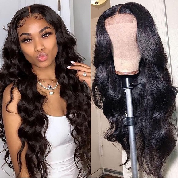 HUMAN HAIR Body Wave Lace Front Wig 4x4 Closure 180% Density Brazilian Glueless - Picture 1 of 14